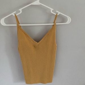 Mustard yellow Kendall and Kylies cropped tank